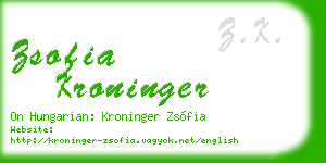zsofia kroninger business card